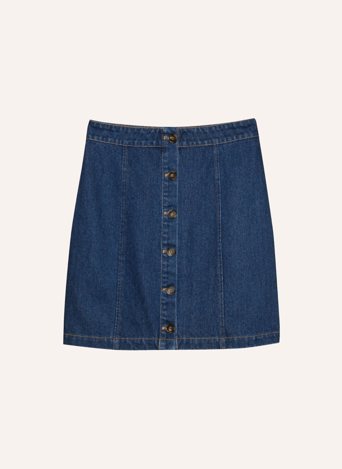 Jupe courte en denim avec fermeture boutonnée avant en coton vêtement femme 