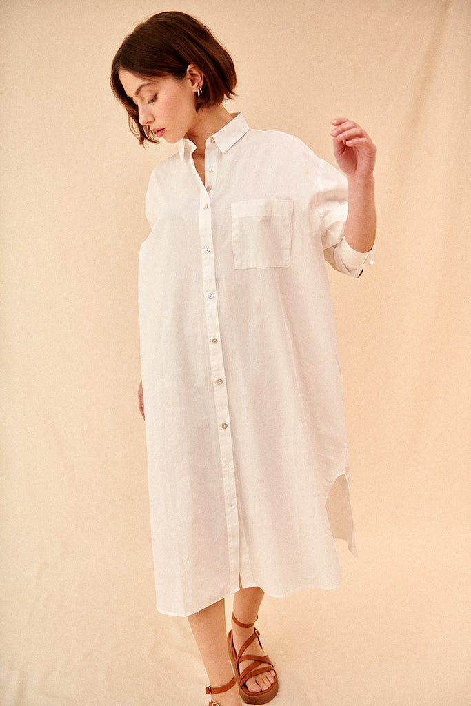 Robe chemise oversize blanc ecru garance paris printemps été vêtement femme 