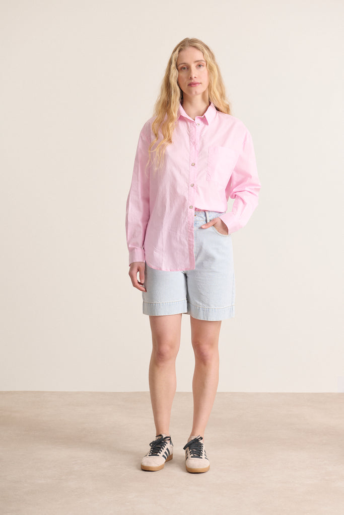 Chemise  pour femme avec coupe ample et fluide poche poitrine manches longues summer collection Garance Paris 